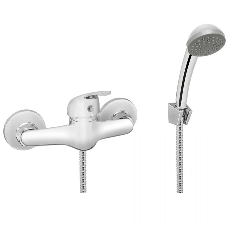 Invena Chrome Bathroom Mixer Shower Kit Set Wall Mounted Showering